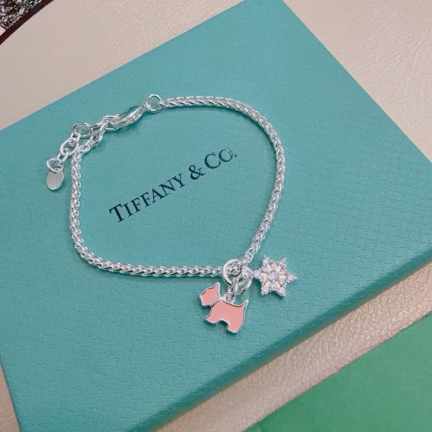 Tiffany & Co. Silver Dog Charm Bracelet